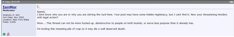 Screenshot of a forum post with moderator comments