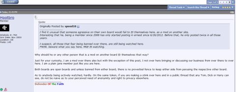 2000 Ford Crown Victoria - A forum post discussing moderation and privacy, with a Supermotors.net logo at the bottom.