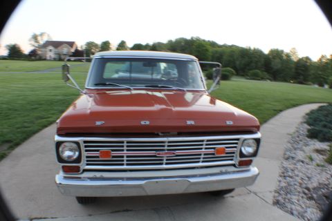 1969 Ford F-250 - Front view of a 1969 Ford F-250 pickup truck parked on a driveway.