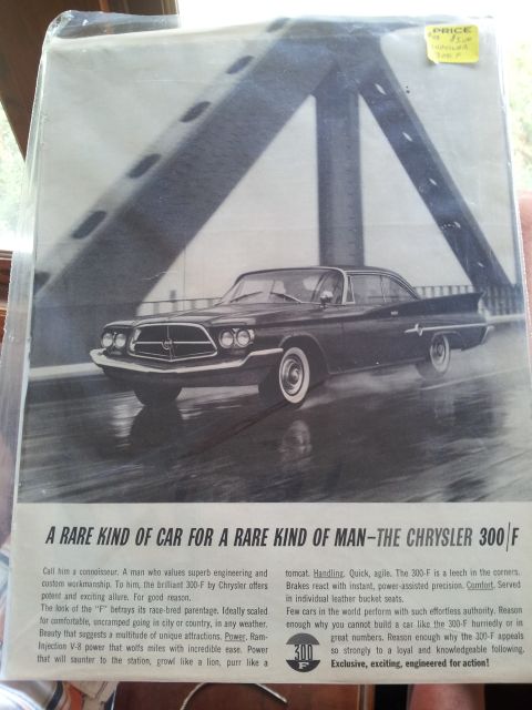 2002 Chrysler 300M - Advertisement for the 1960 Chrysler 300F, highlighting its engineering and design.
