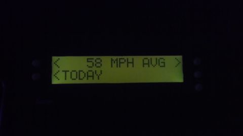 2000 Mercury Grand Marquis - A digital display shows an average speed of 58 MPH for today.