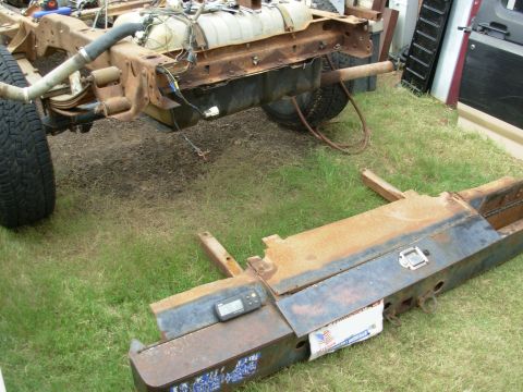 1983 Ford Bronco - This is the first time this bumper has come off since before it was built, so it's the first time I've been able to weigh it: 178 lbs. That…