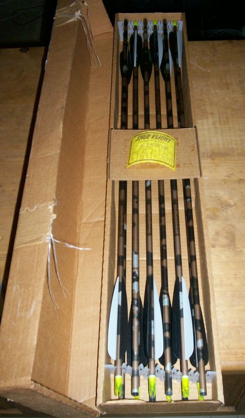 1993 Ford Bronco - A set of arrows is displayed in a cardboard box, ready for use.