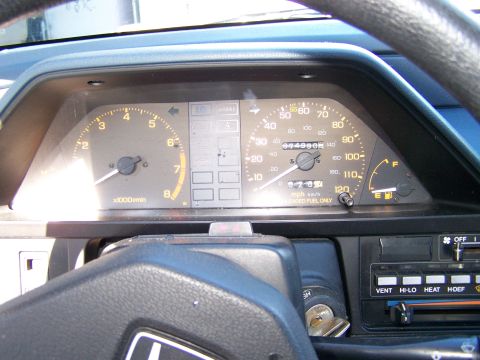 1988 Suzuki Samurai - Interior view of a car's dashboard, showing various gauges and controls.