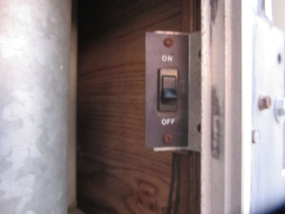 light switch with ON and OFF labels