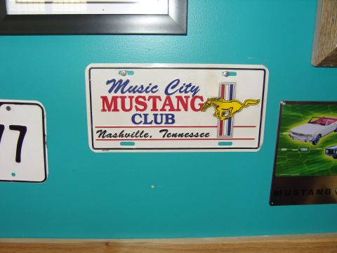 2007 Ford Mustang - A license plate for the Music City Mustang Club in Nashville, Tennessee, the iconic running horse emblem.