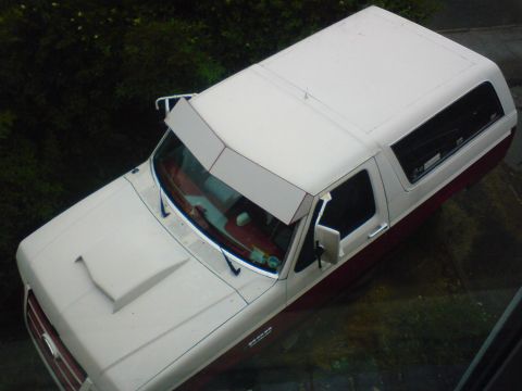 1989 Ford Bronco - This Ford Bronco has a two-tone paint scheme and aftermarket hood scoop.
