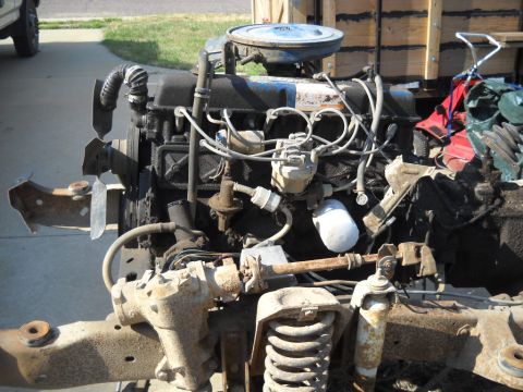 1954 Ford F-100 - 7-17-2012: This engine and transmission is going to take some scrubbing.