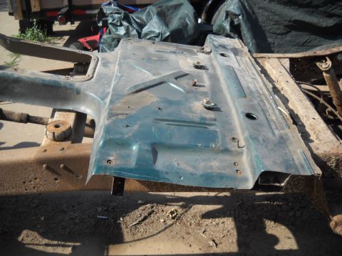 1954 Ford F-100 - 7-17-2012: Here's about where it will sit on the frame. You can see the 78's original rear cab mounts on the left side of the picture.