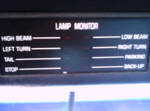 2000 Mercury Grand Marquis - This is a lamp monitor gauge showing the status of various vehicle lights.