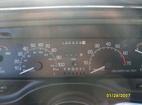 2000 Mercury Grand Marquis - The odometer shows 130,229.7 miles, and the trip meter reads 052.