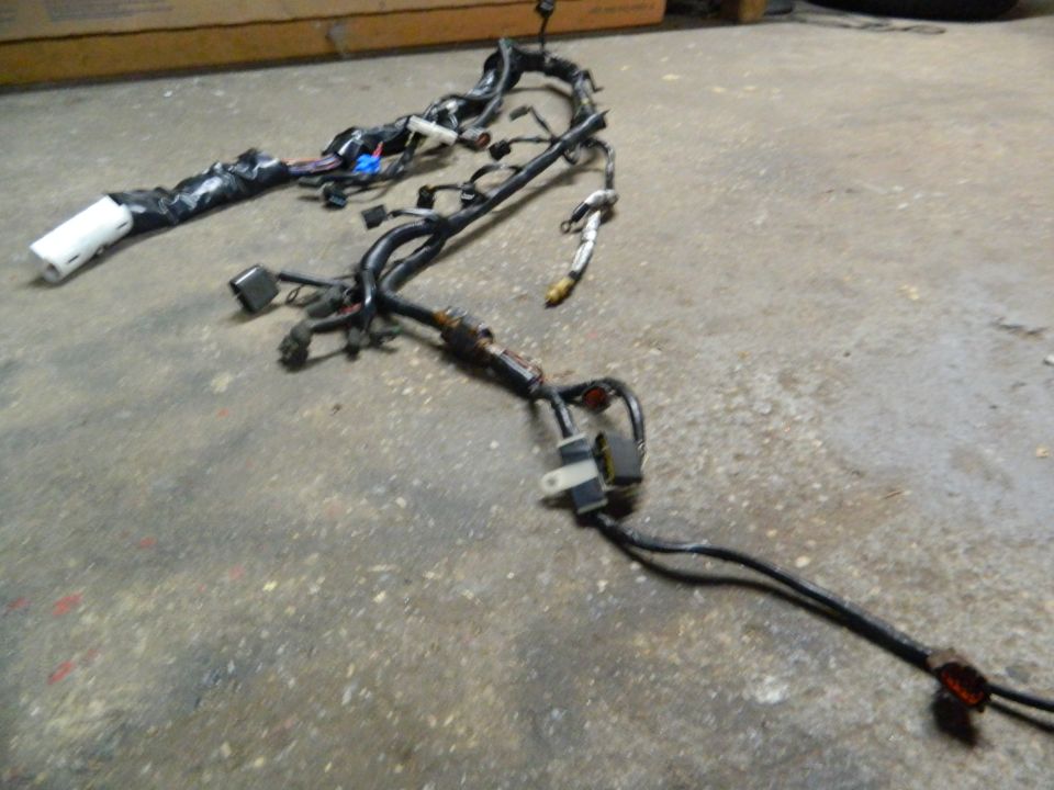 Engine wiring harness on concrete floor