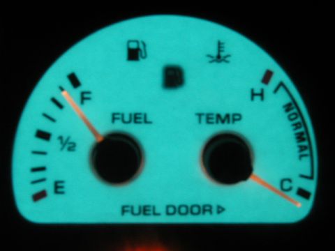1993 Ford Taurus - green fuel and temp gauge