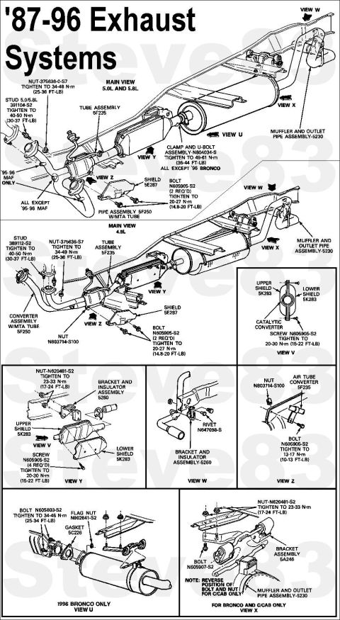 1983 Ford Bronco - 1/2-ton EFI Exhaust IF THE IMAGE IS TOO SMALL, click it. Before madly ripping out all the emissions systems on your vehicle, read [url=http…