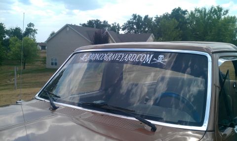 1987 Ford Bronco - www.broncograveyard.com sticker and tint strip