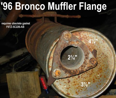 1983 Ford Bronco - '96 Bronco Catalyst-to-Muffler Flange requires obsolete gasket F6TZ-5C226-AB; not available from Ford, NAPA, Advance, CarQuest, O'Reilly, W…