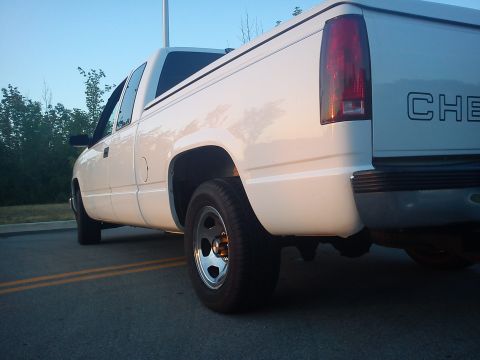 1997 Chevrolet Silverado 1500 - This white pickup truck's body style suggests a mid-1990s model year, not a 1997.