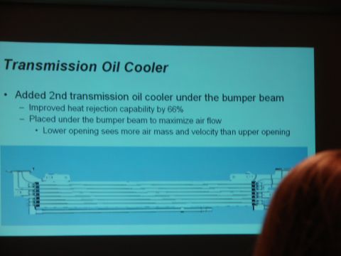 1992 Ford Taurus - Slide details the addition of a second transmission oil cooler and its benefits.