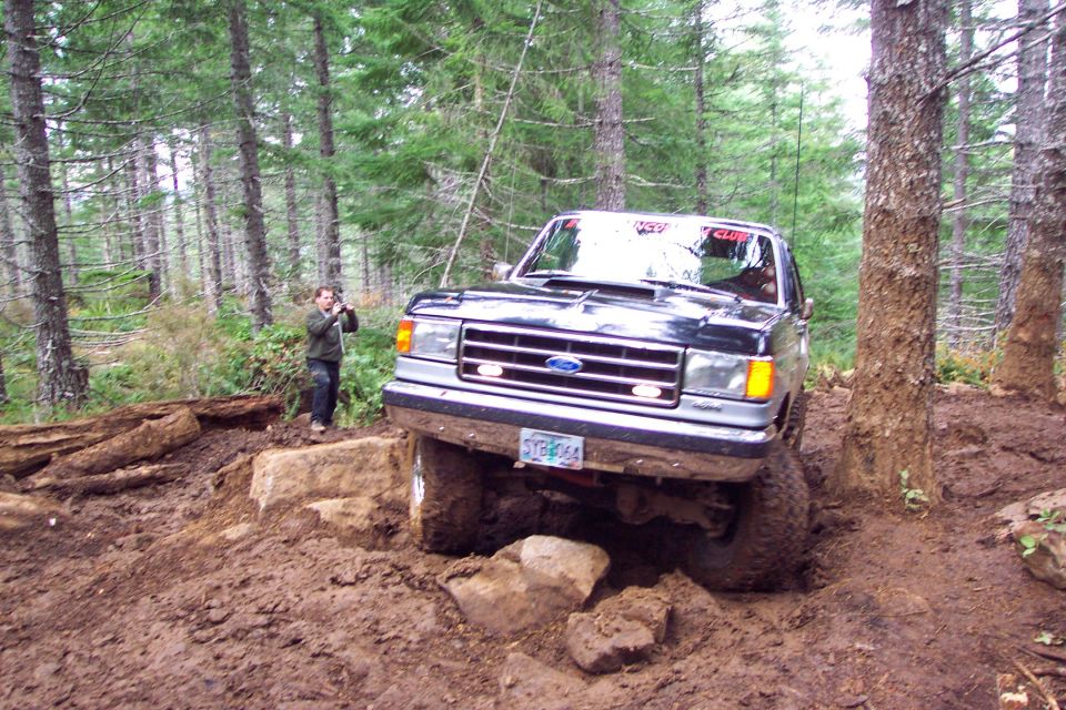 Tim navigating obstacle at end of first Firebeak Five section.