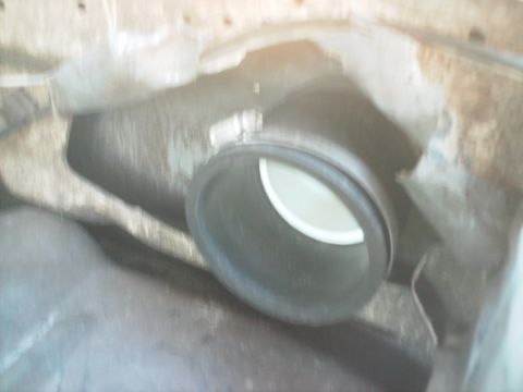 1988 Ford Bronco - where the pipe enters the body. i made it enter where the existing airfilter box sits. i ripped out the inside layer of metal and peeled it…