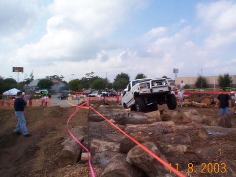 1992 Ford Bronco - Catching some air on the first part of the course.