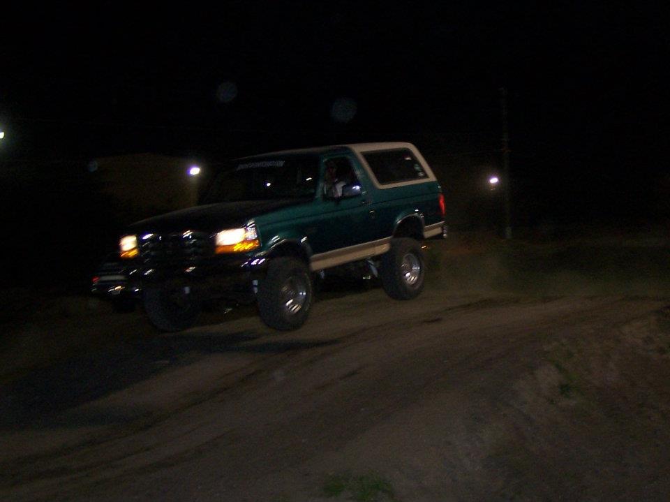 catchin air at Trucks on the Track. and i still had to trailer my other truck home with it