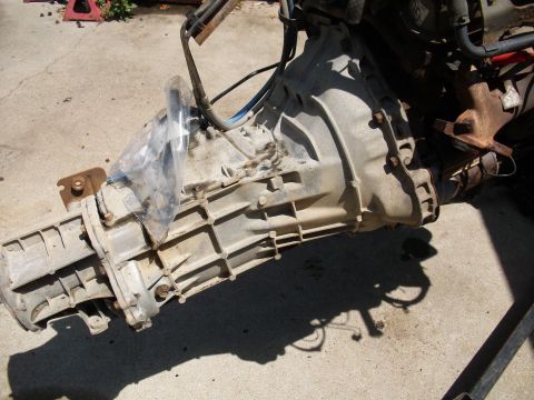 1995 Ford Bronco - This image shows a transmission assembly, likely removed from a vehicle for repair or replacement.