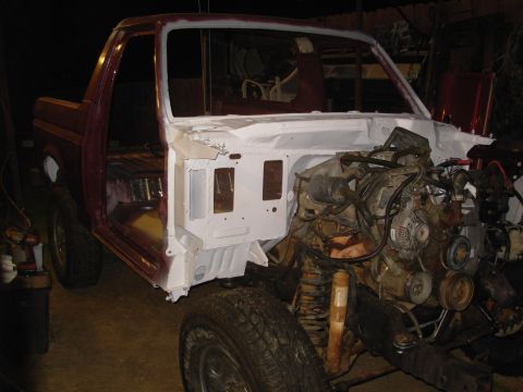 1983 Ford Bronco - Just checking a few things - it's coming right back off. The method I eventually used to align the body is: 1) center the body tub & core s…