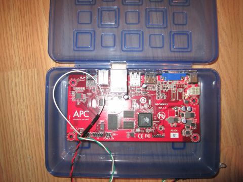 1963 Ford Falcon - Circuit board with APC branding and multiple connectors, housed in a blue plastic container.