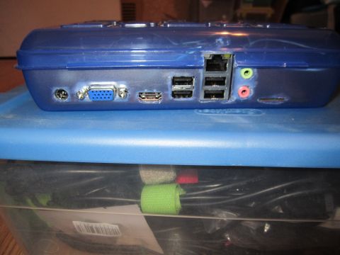 1963 Ford Falcon - This blue computer case shows various ports, including VGA, HDMI, and USB connections.