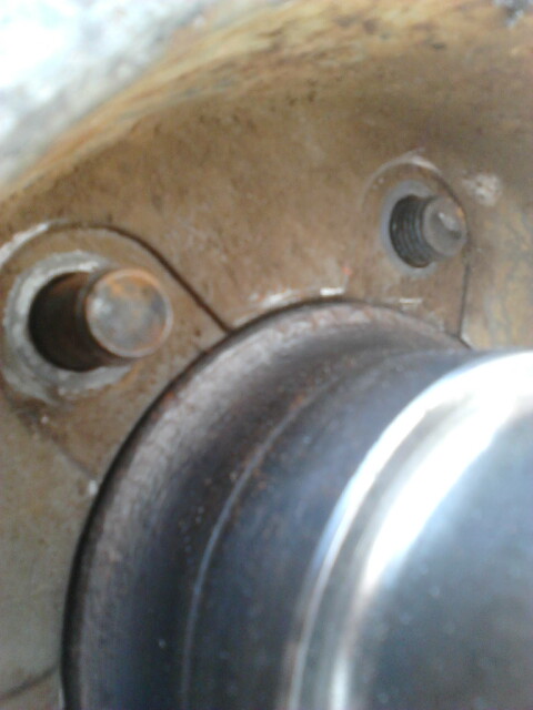 1996 Ford Bronco - I accidentally stripped and screwed up one of the studs so i used a ford one just to see if it would work The right stud is an original for…