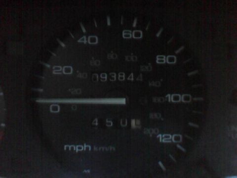 2003 Ford Crown Victoria - The odometer displays 93,844 miles, with the needle indicating 0 mph.