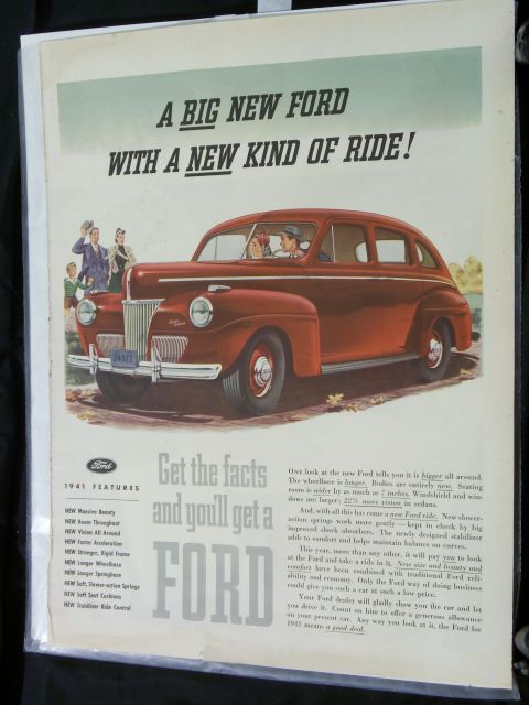 2000 Mercury Grand Marquis - Advertisement for a 1941 Ford sedan highlighting its new features and ride quality.