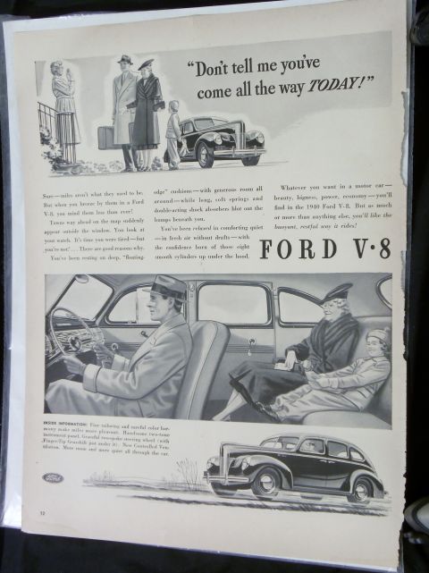 2000 Mercury Grand Marquis - Advertisement for the 1940 Ford V-8, highlighting its comfort and features.