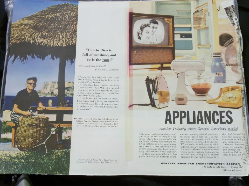 General American 'Appliances' magazine ad with Puerto Rico photo spread