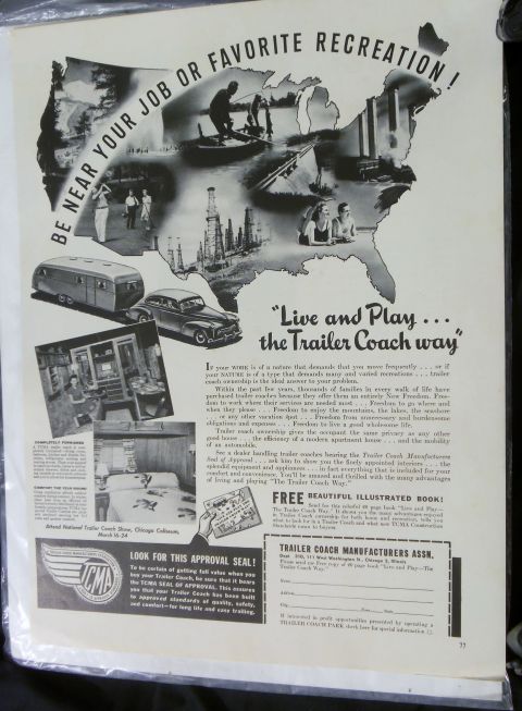 2000 Mercury Grand Marquis - This vintage magazine advertisement promotes trailer coaches as a way to live and play, a map of the US and lifestyle imagery.