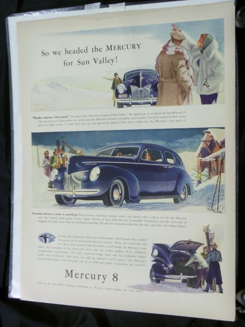 2000 Mercury Grand Marquis - Advertisement for the Mercury 8, depicting it in a snowy Sun Valley setting.