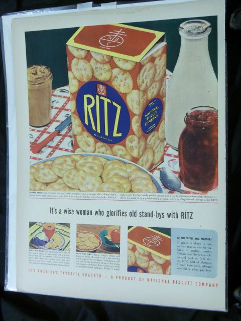 2000 Mercury Grand Marquis - Advertisement for Ritz crackers, highlighting them as America's favorite cracker and a product of National Biscuit Company.