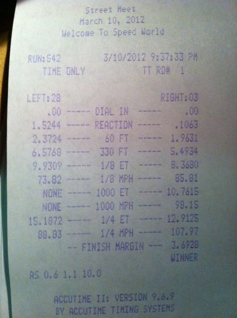 2010 Dodge Challenger - A time slip from a drag race event at Speed World on March 10, 2012.