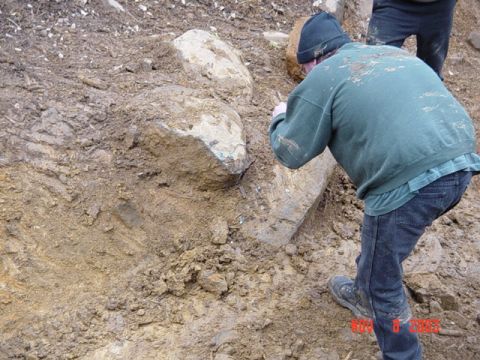 1989 Ford Bronco - Tony getting a pic of the rock that bit Jay...More on this stupid rock tomorrow