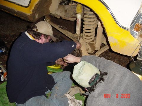 1989 Ford Bronco - Todd and Alvie fixing Tonys Ujoint
