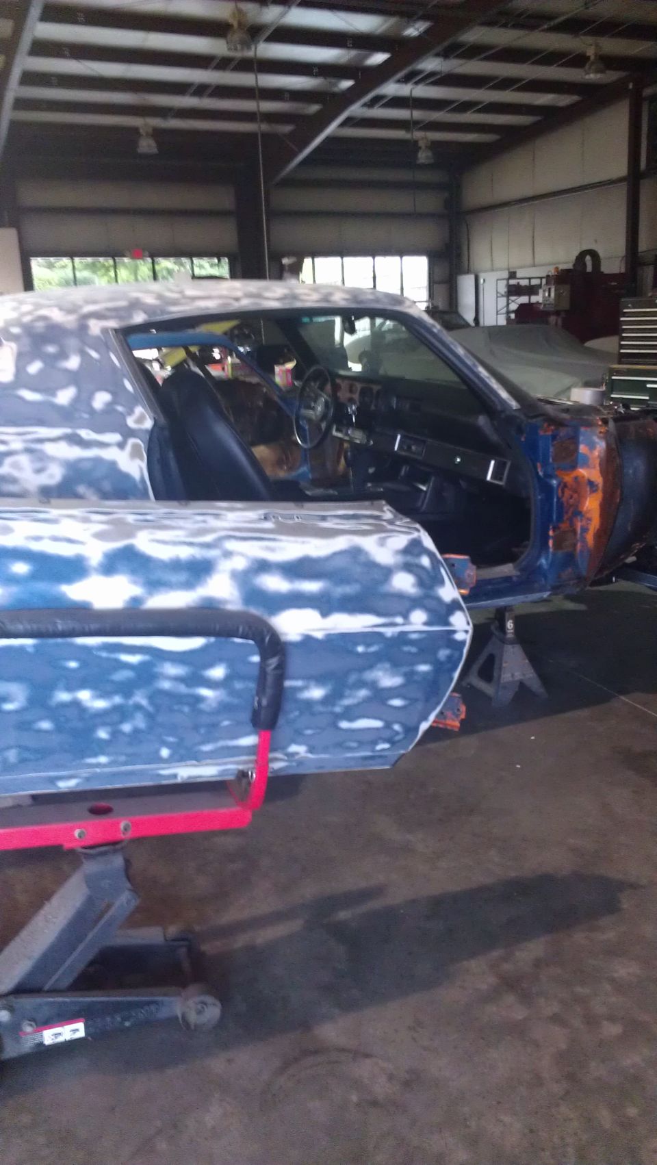 1973 Chevrolet Camaro 3q-front view, bodywork in progress