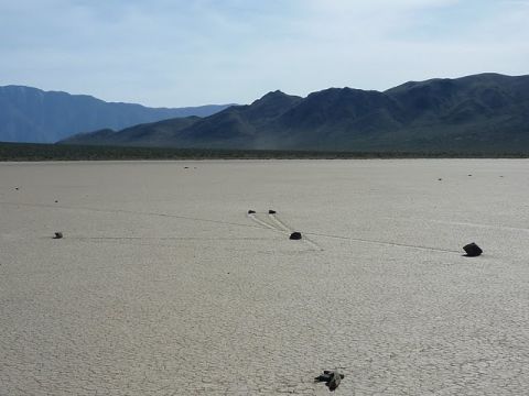 1985 Toyota 4Runner - Rocks appear to move across the dry lake bed, leaving trails behind them.