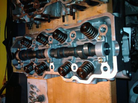 1985 Toyota 4Runner - Close-up view of an engine cylinder head assembly, showing the camshaft and valve springs.