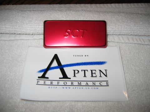 2002 Ford Taurus - A red SCT tuning device sits atop an Apten Performance sticker.
