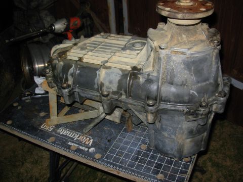 1983 Ford Bronco - After a LOT of fiddling, juggling, tapping, bumping, twisting, cursing, shifting, and smearing the sealant, I managed to get the shift shaf…