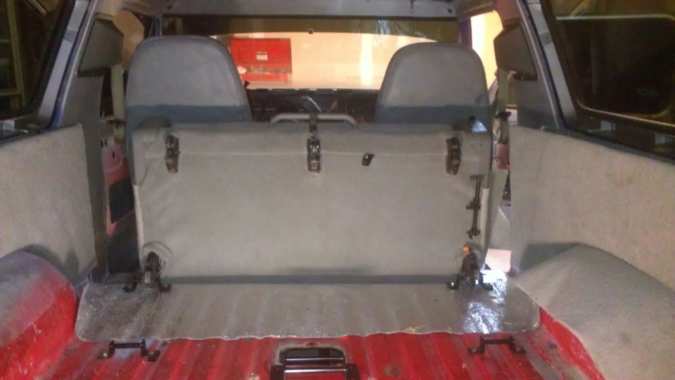 Interior rear seats and cargo area of a vehicle