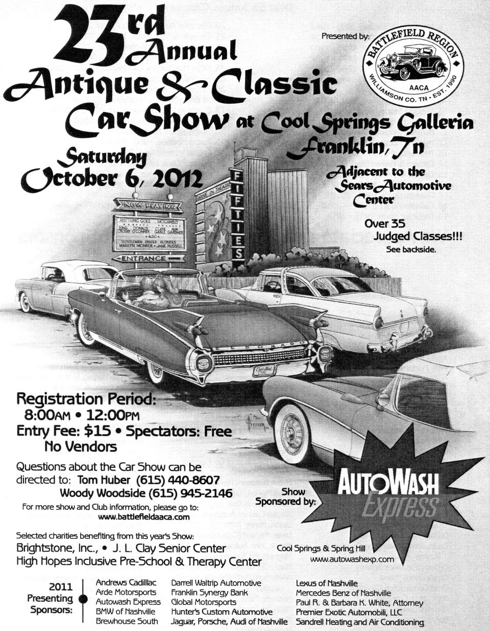 23rd Annual Antique & Classic Car Show flyer, Cool Springs Galleria TN