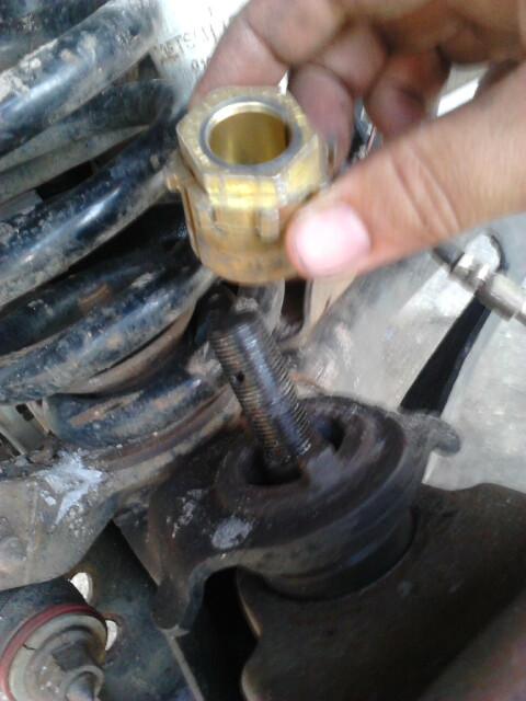 1996 Ford Bronco - Take the bushing all the way off. Mine came off perfectly thanks to this meathod mentioned before.