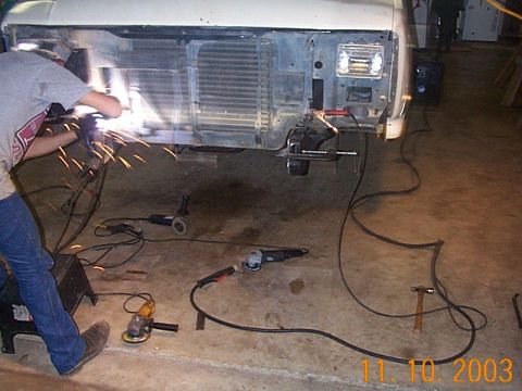 1986 Ford Bronco - begining to box frame for hangars
